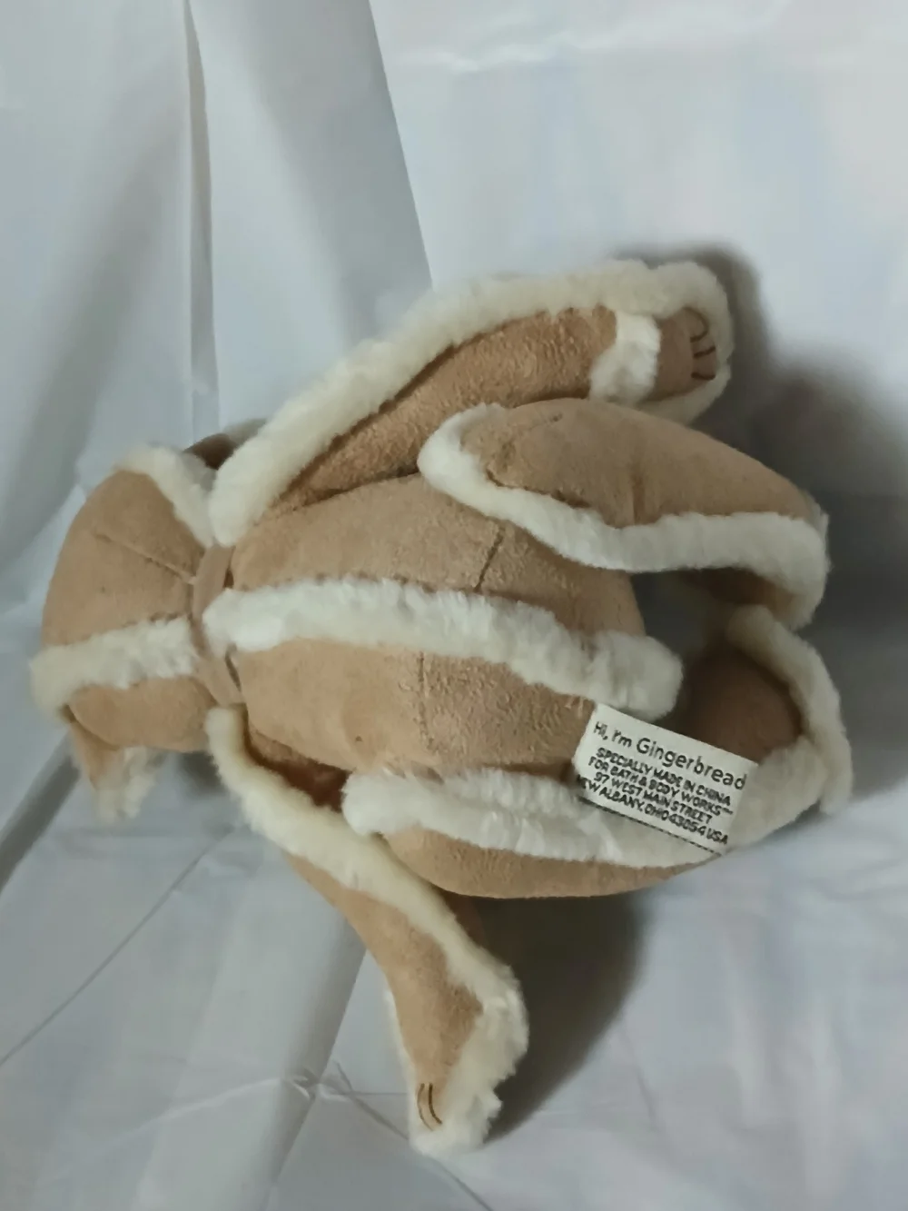 Bath & Body Works Beige and Cream Plush Teddy Bear with Bow